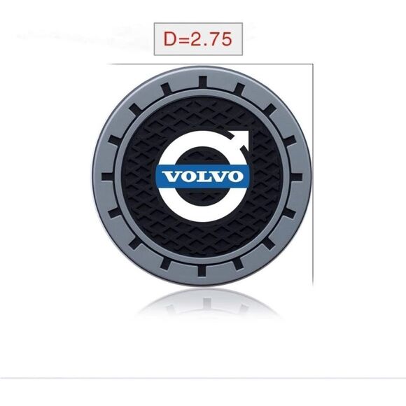 Volvo car cup Coasters in black and gray. Set of 2 NWT - Picture 3 of 7